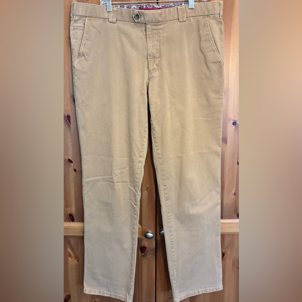 Meyer Roma Chino Pants Khaki Trousers German Made Paisley Print Mens GR 56 US 40